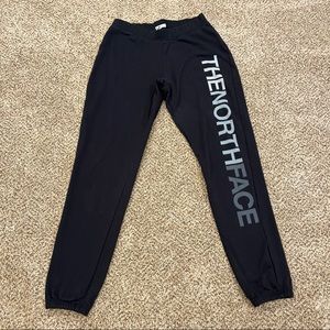 The North Face TNF Vertical Logo Taper Sweatpants Womens Medium Black EUC